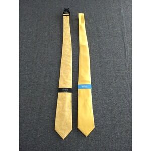 Countess Mara & Jones New York Neck Ties Mens Textured Paisley Soild Yellow NEW
